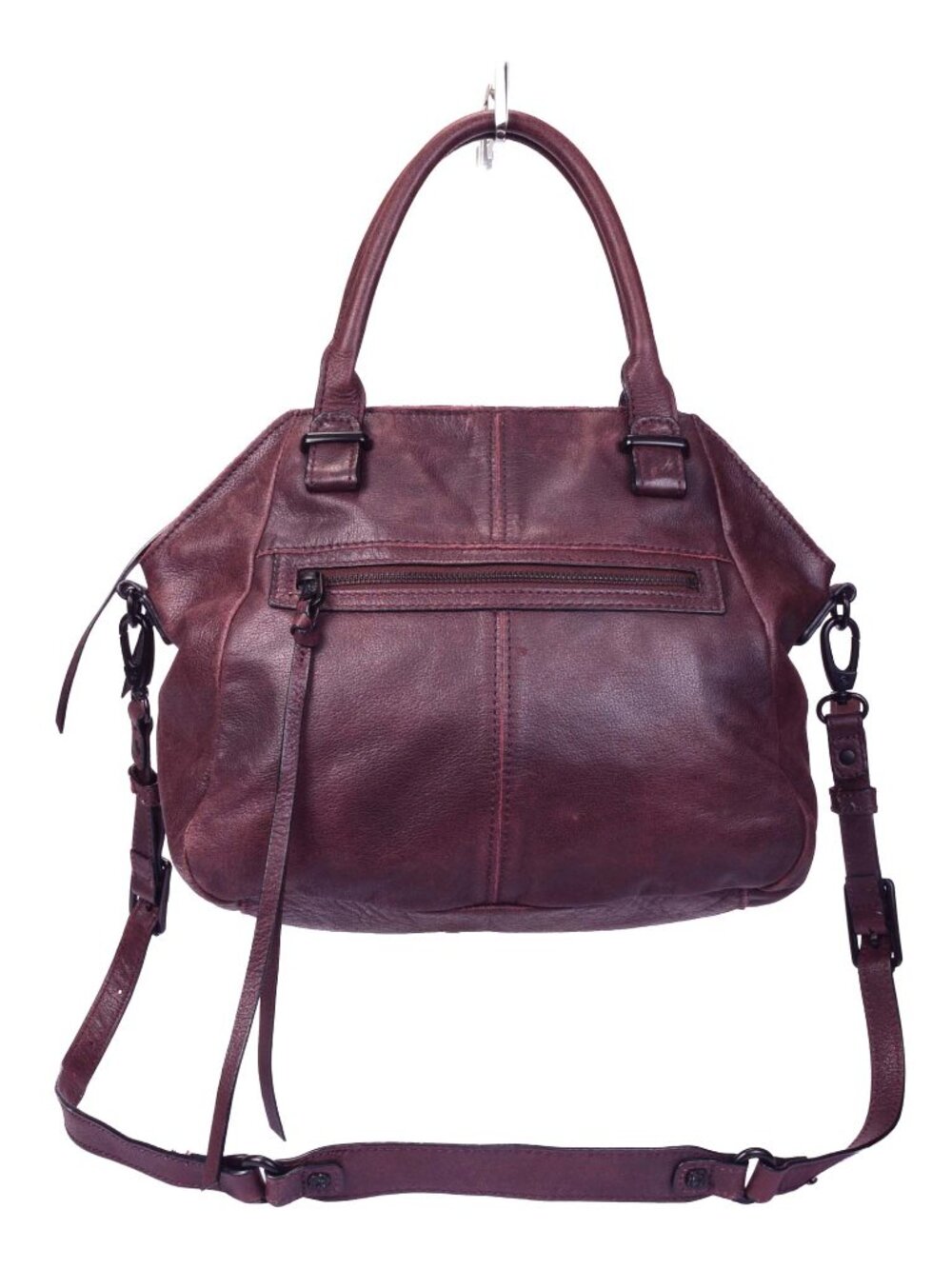 Elliott Lucca Large Leather Shoulder Bag Crossbody Purse Burgundy